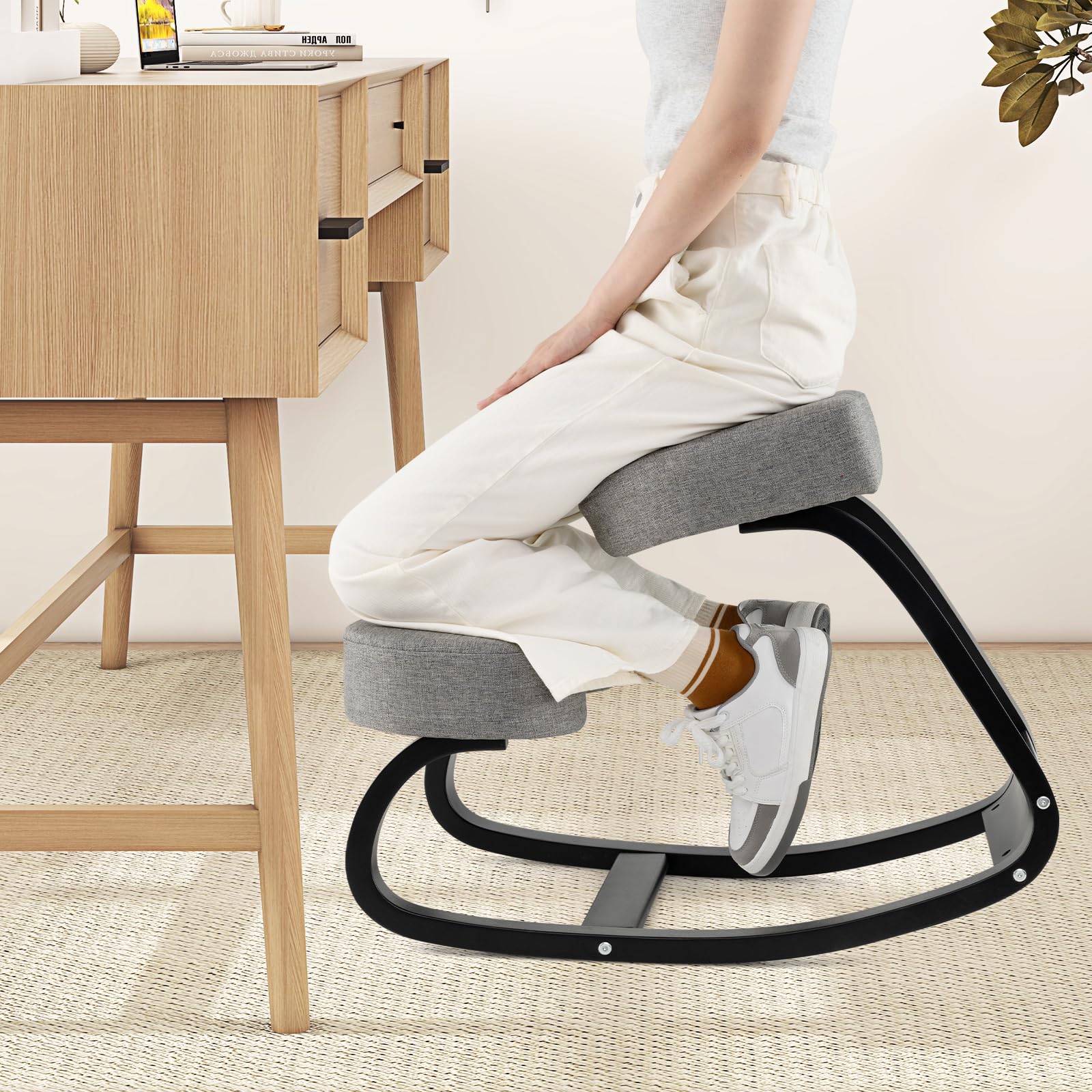 Kneeling Chair, Posture Chair, Max Load 330 Lbs, Rocking Knee Chair with Soft Cushion