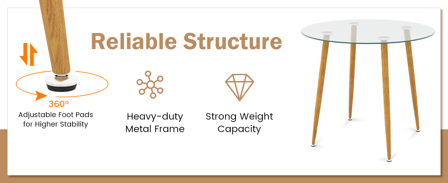 round glass dining table