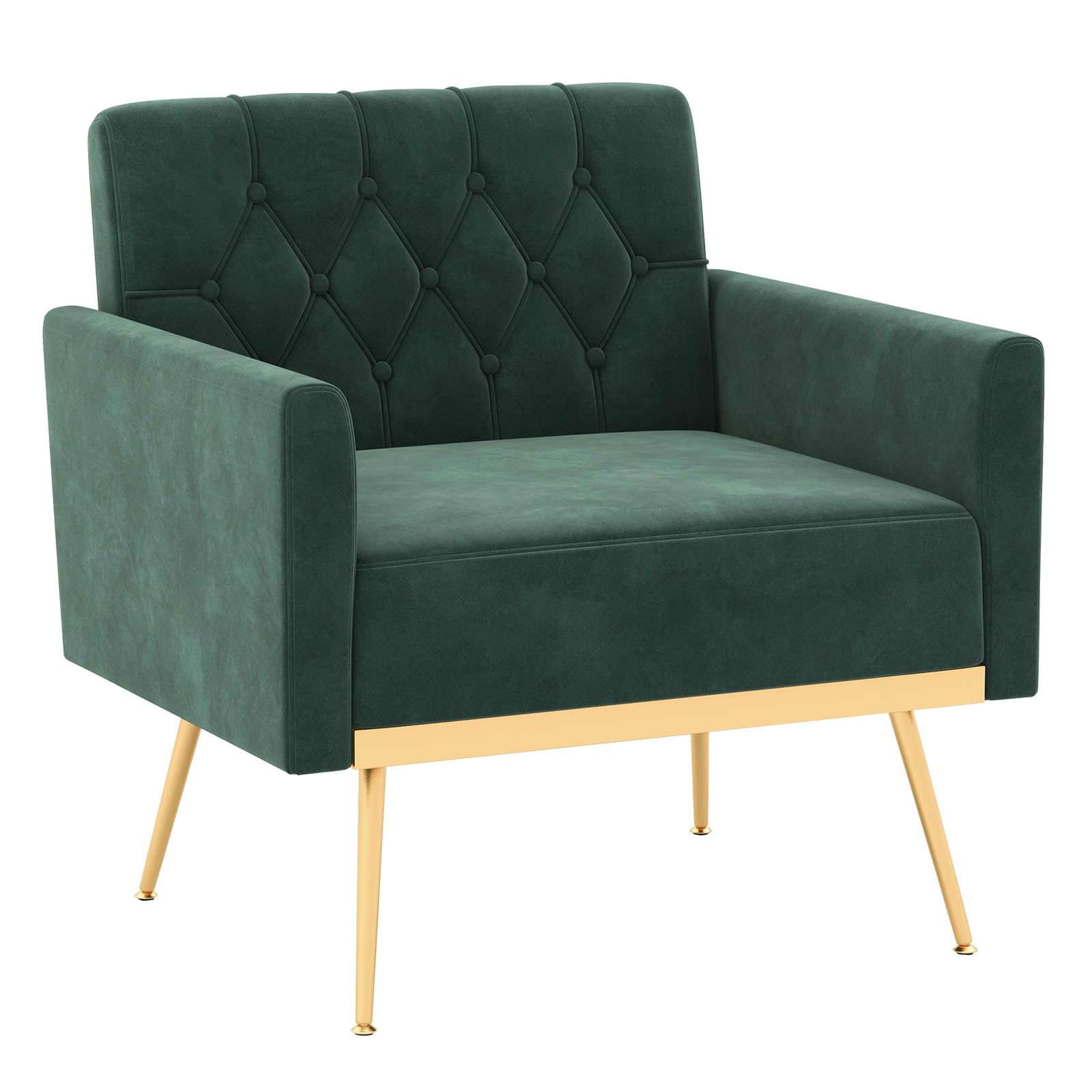 Velvet Accent Chairs Set of 1/2 Modern Tufted Arm Chair