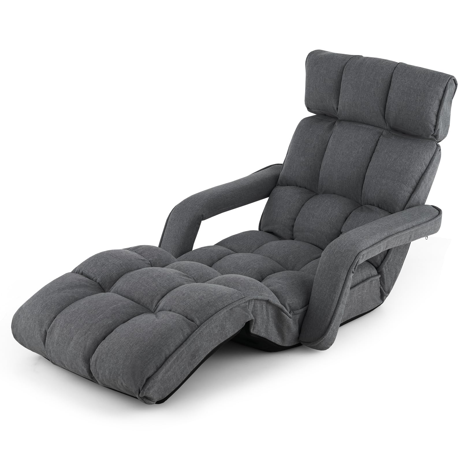Foldable Lazy Sofa, Indoor Chaise Lounger Sofa with 6 Adjustable Positions