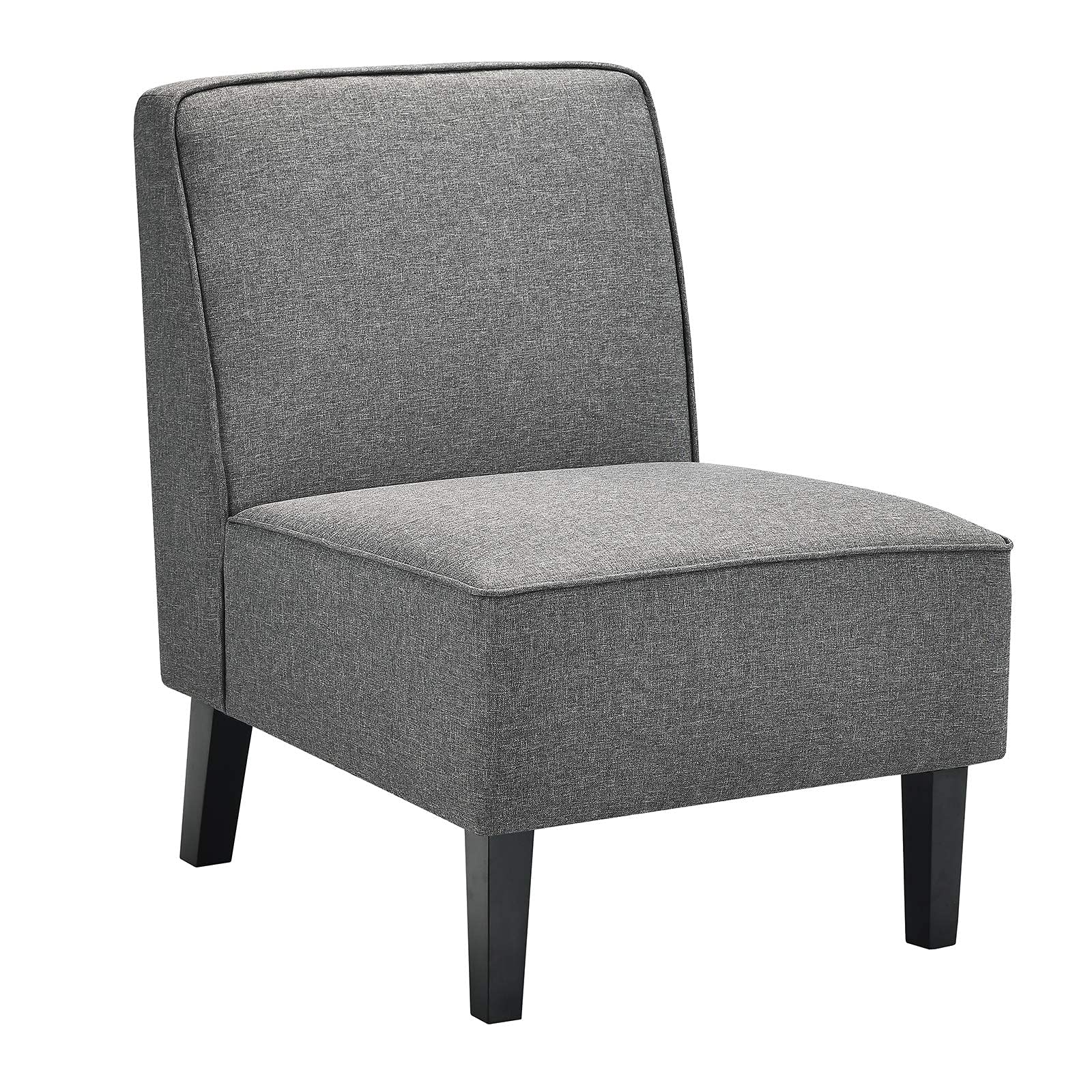 Set of 1/2 Thick Armless Accent Chair with Solid Wood Legs, 9" Thick Sponge Cushion
