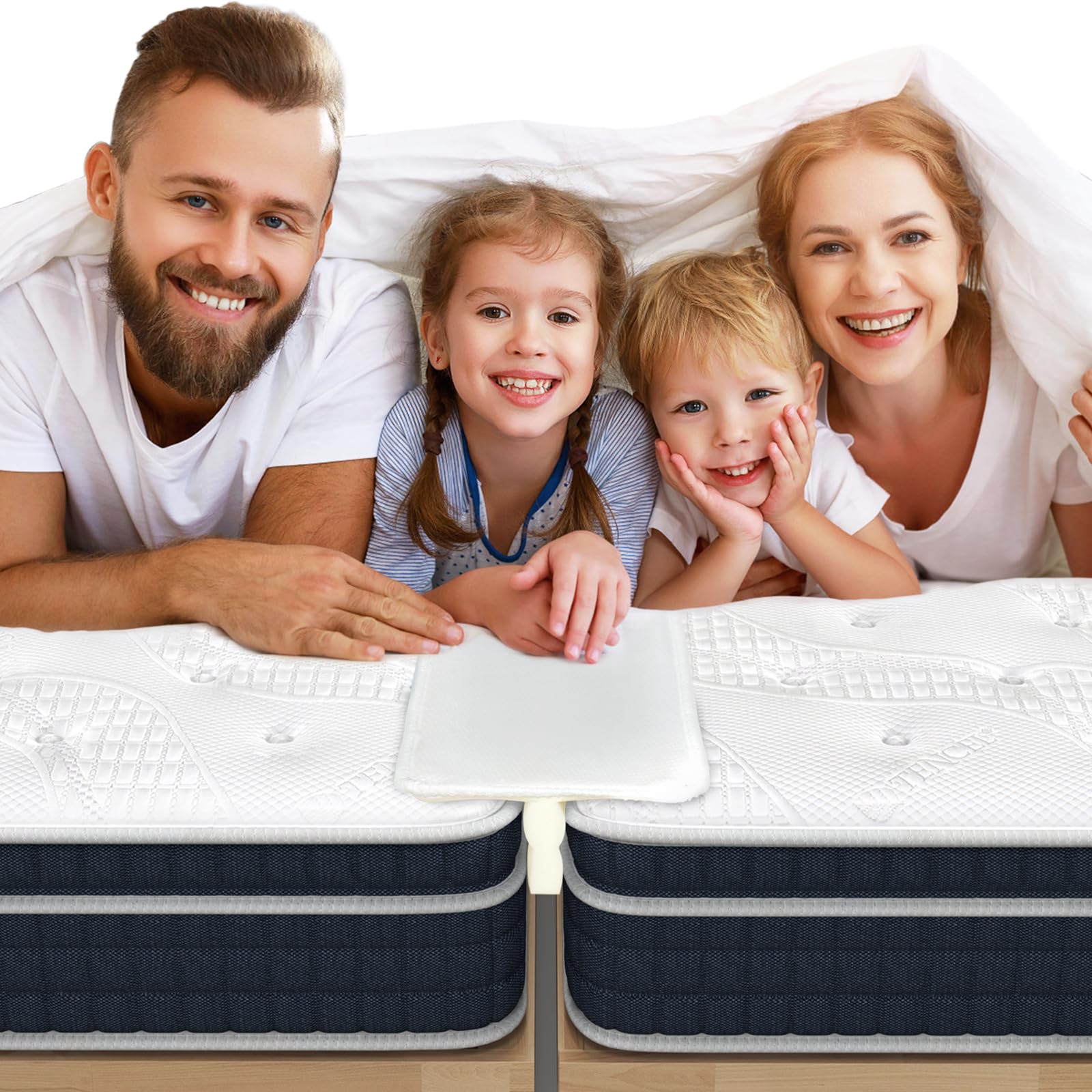 75&rdquo; X 9&rdquo; Wide Bed Bridge Twin to King Converter Kit, Mattress Connector Kit with Adjustable Strap, Split King Gap Filler