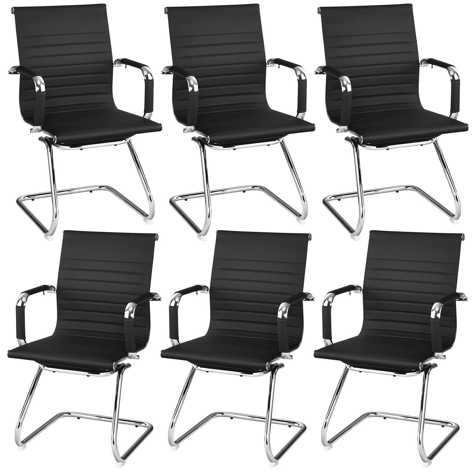 Office Reception Chairs- Guest Chairs, Conference Chair with Arm, Anti-Slip Foot Pads