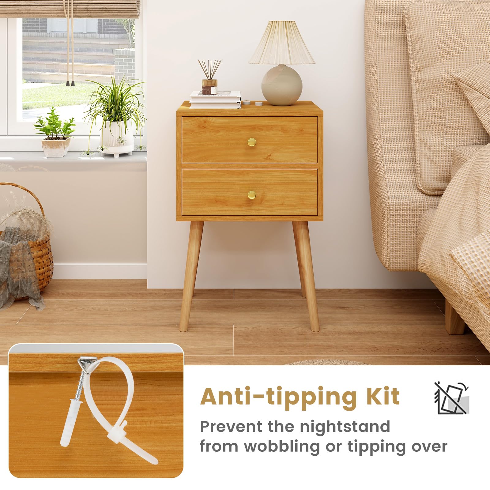 Nightstand with 2 Drawers（1/2）