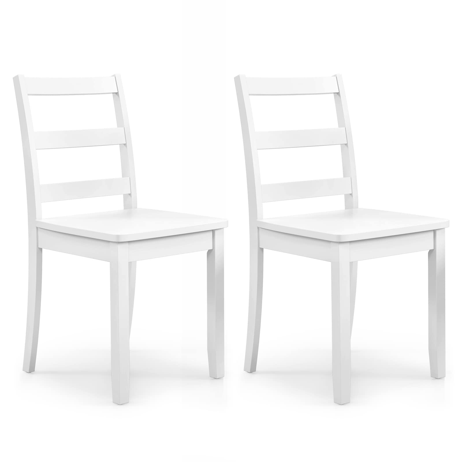 Wood Dining Chairs Set of 2/4 with Solid Rubber Wood Legs, Non-Slip Foot Pads