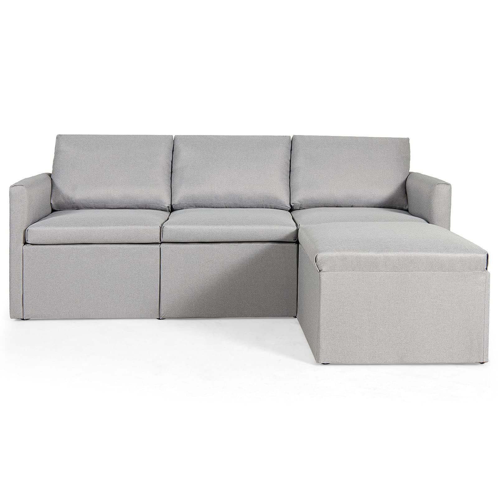 Modern L-Shaped Convertible Sectional Sofa Couch with Reversible Chaise