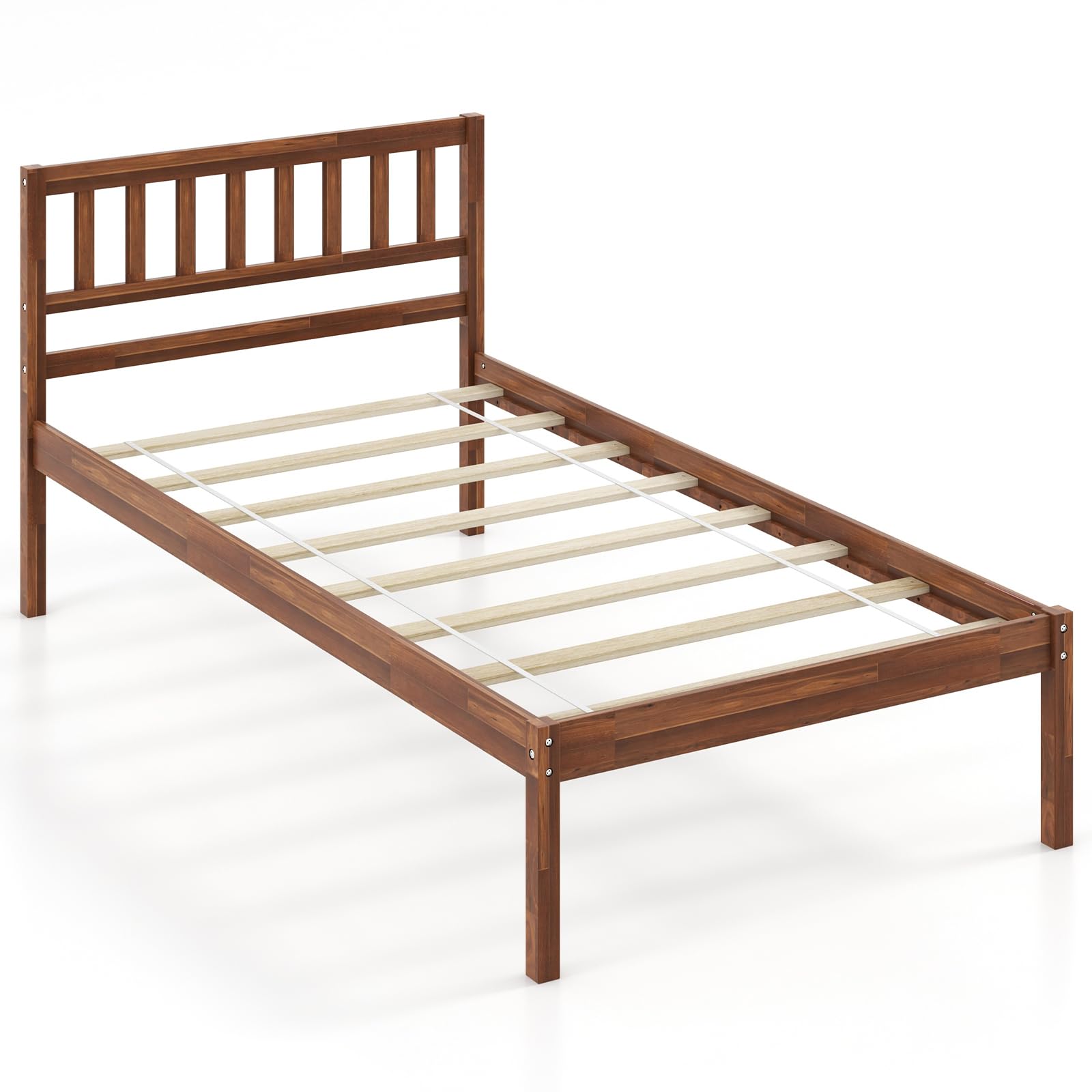 Wood Platform Bed Frame with Headboard