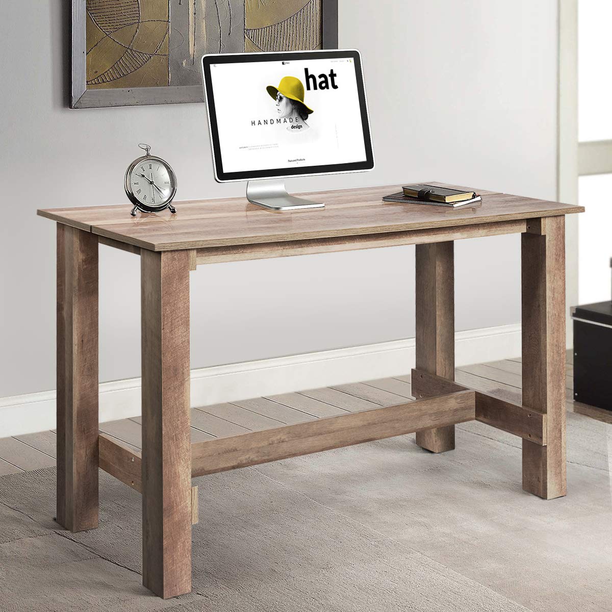 Counter Height Dining Table for 4-6, Large Rectangular Kitchen Table
