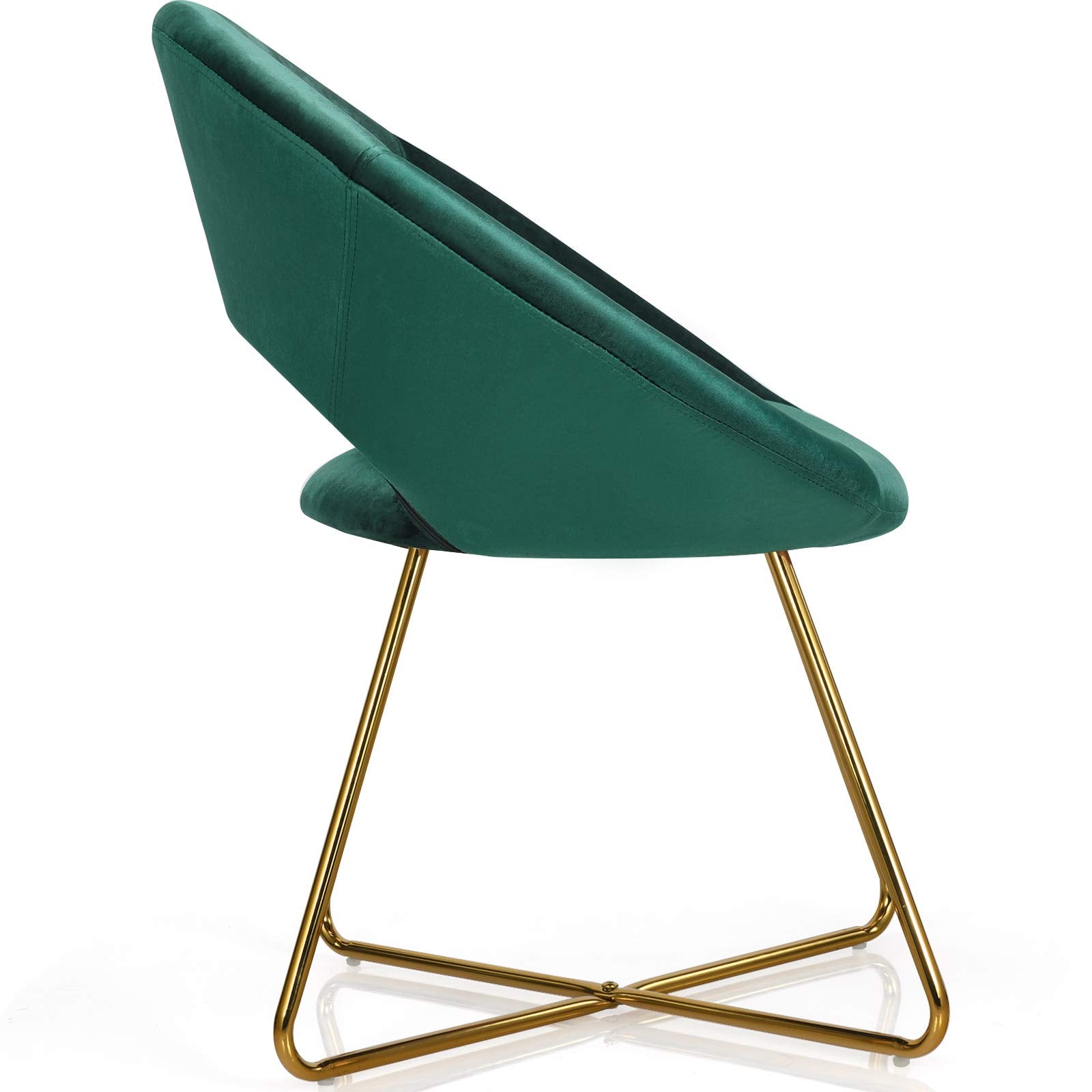 Modern Comfy Cute Upholstered Vanity Desk Chair w/Metal Legs