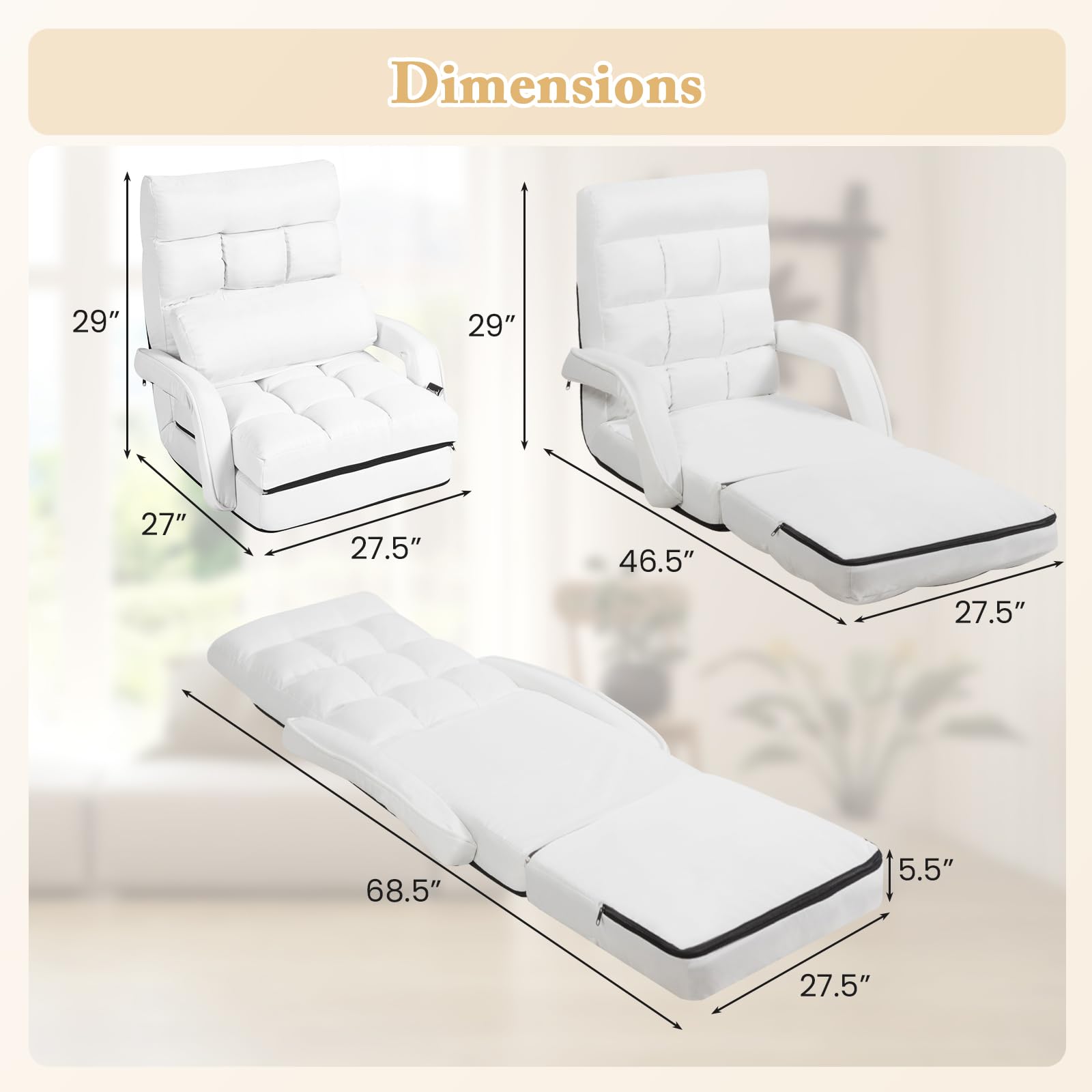 Foldable Floor Lazy Sofa Chair