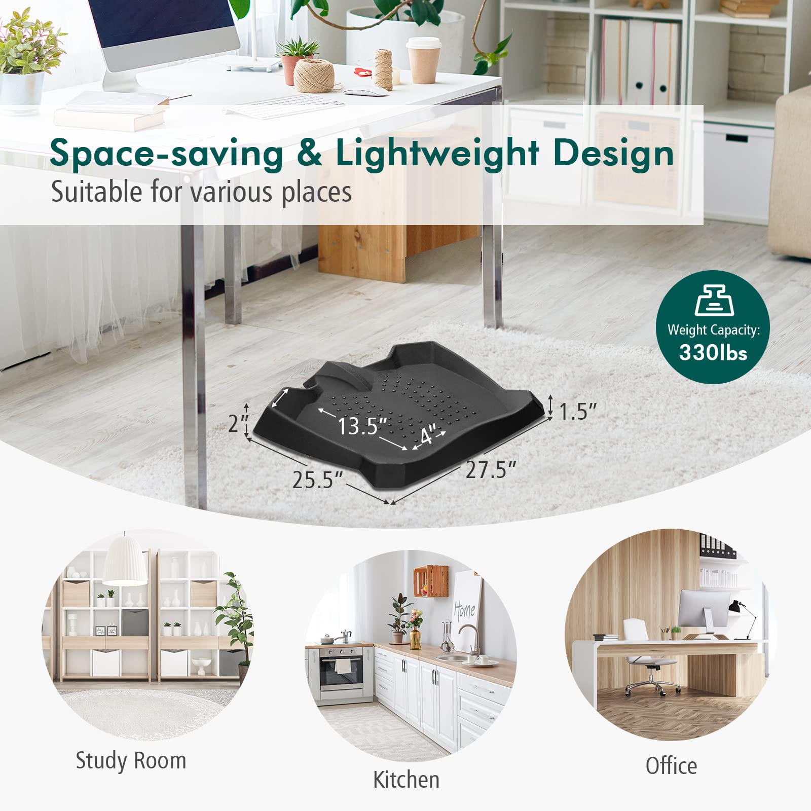 Anti Fatigue Mat, Not-Flat Standing Mat w/ Foot Massage Points Diverse Terrain & Beveled Edges for Home Kitchen Office
