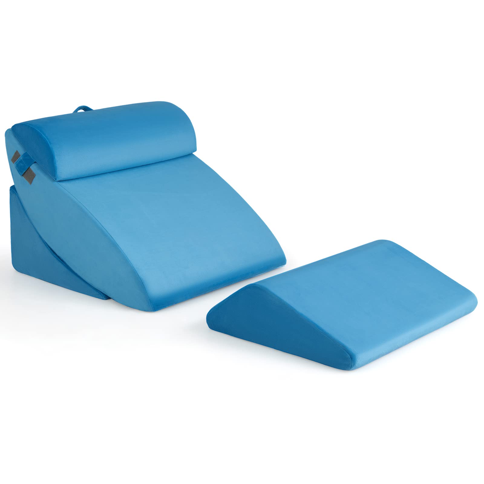 4 PCS Wedge Pillow Set, Adjustable Memory Foam Incline Pillows with Removable & Washable Cover