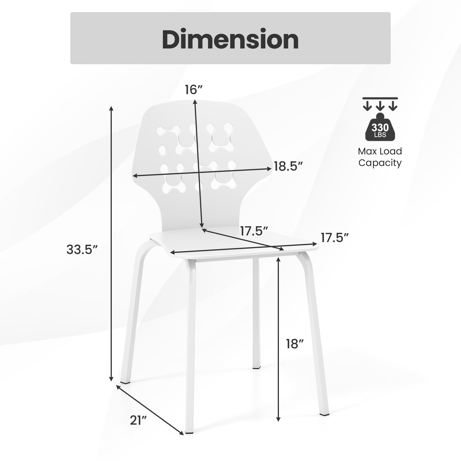 Modern Dining Chairs Set of 4, Modern Kitchen Chair with Hollowed Backrest