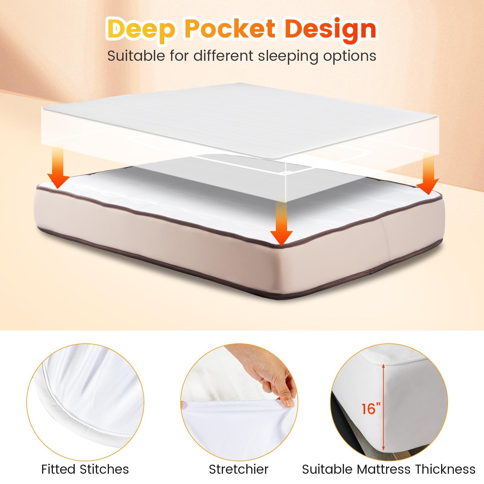 Heated Mattress Pad Twin, Single Electric Mattress Pad Bed Warmer with 8 Heat Settings & 10H Timer, Overheat Protection, Machine Washable
