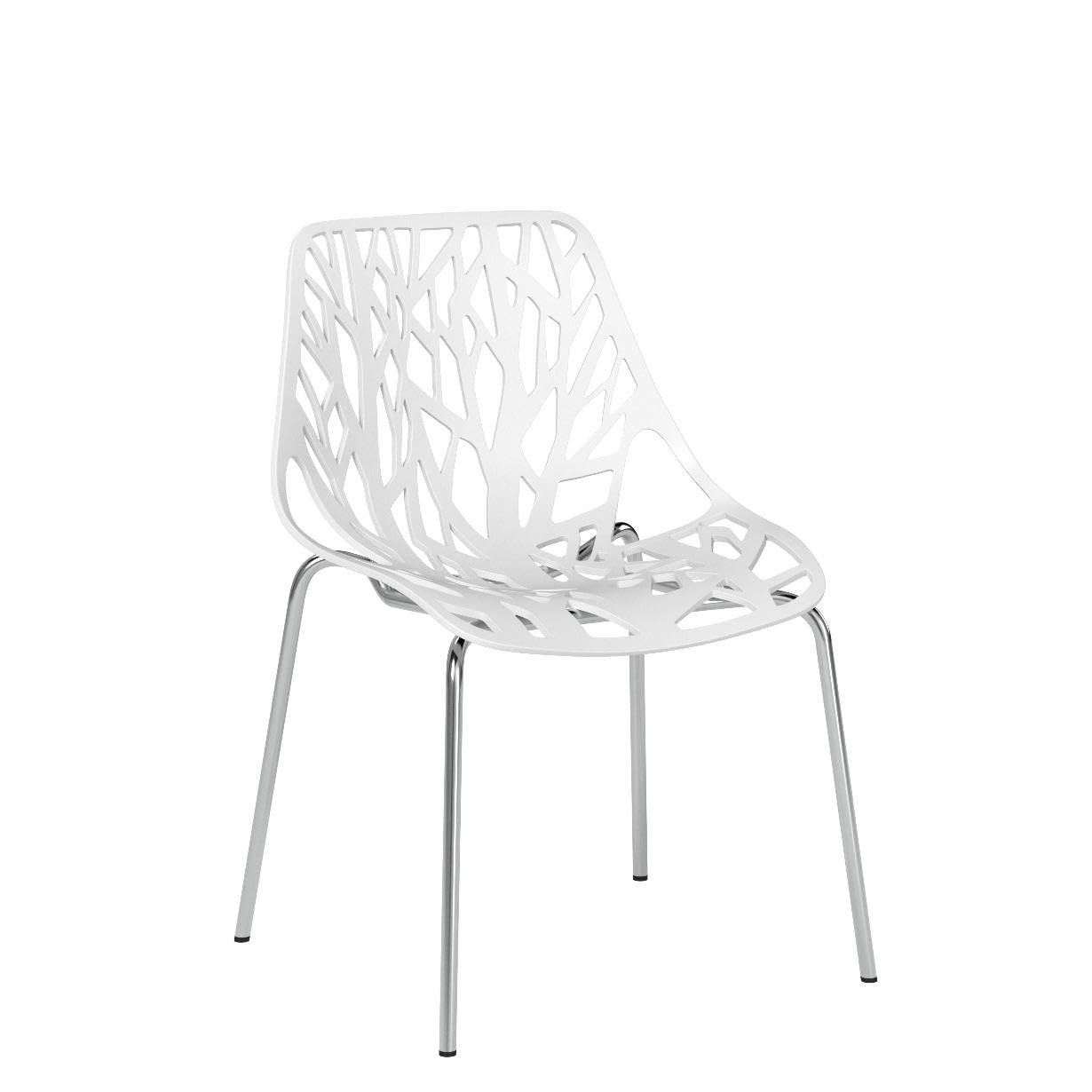 Set of 6 Modern Stackable Dining Chairs with Plastic Feet Pads