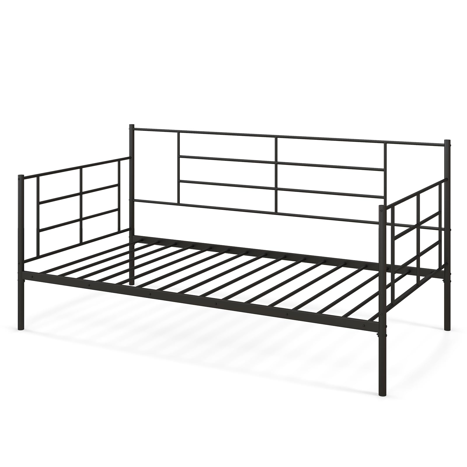 Twin Size Metal Daybed Frame, Heavy-Duty Sofa Bed with Sturdy Metal Slat Support