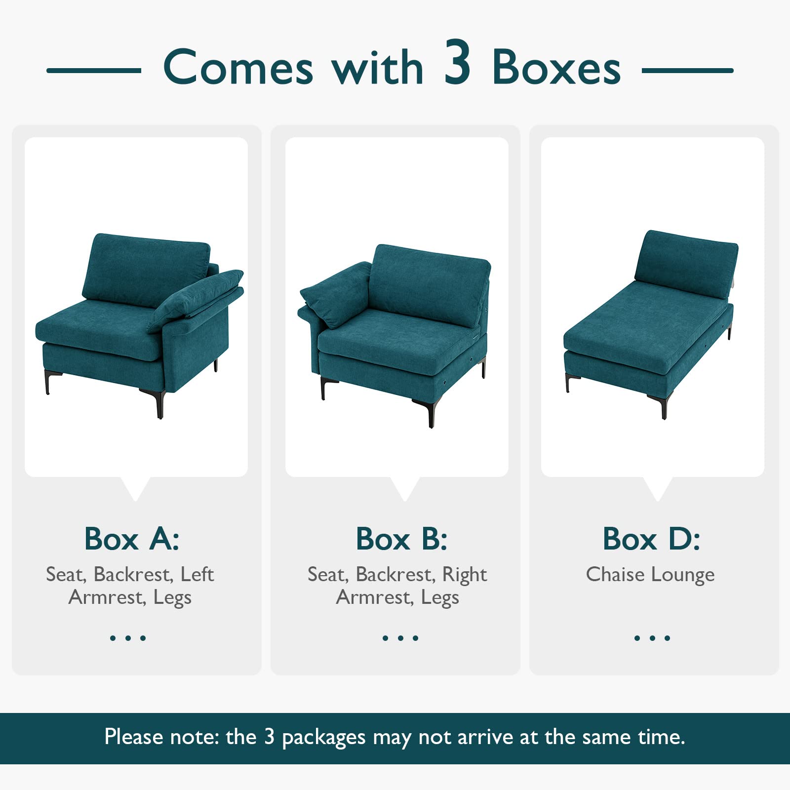 100.5 Inch Convertible L-Shaped Sectional Sofa Couch, 3-Seat Sofa with Reversible Chaise Lounge