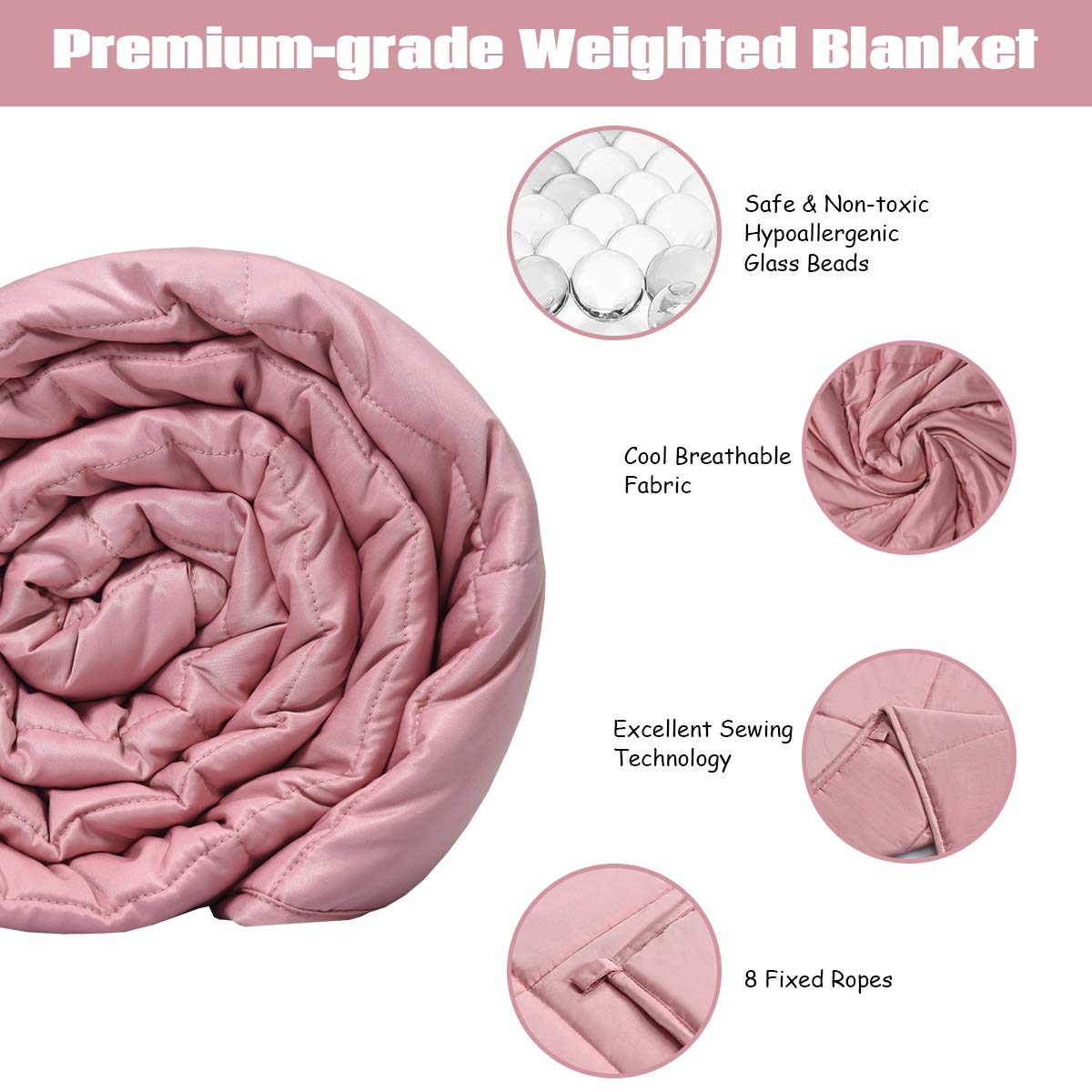 Cooling Weighted Blanket for Kids/Adults, Premium Heavy Blankets for Quality Sleep