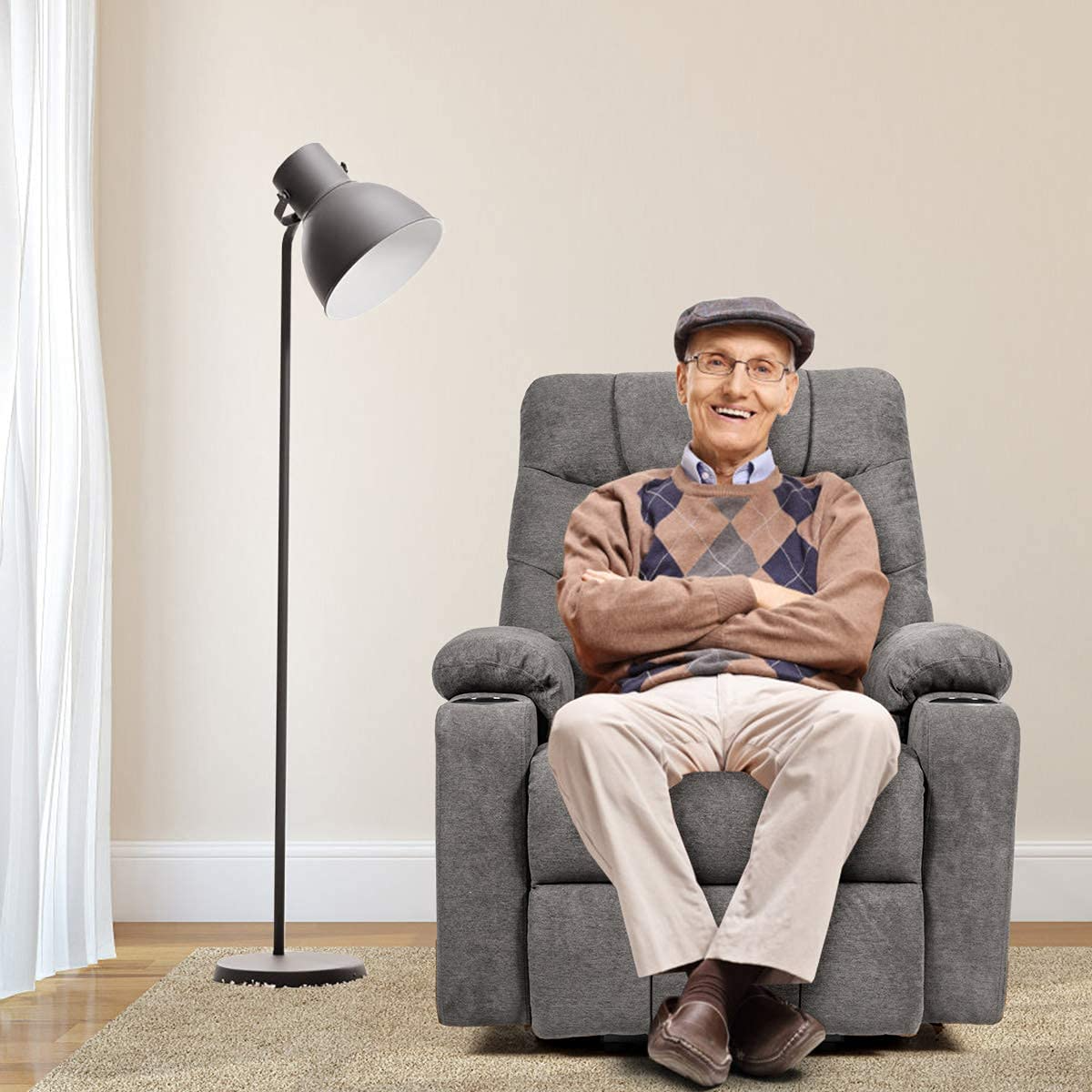 Power Lift Chair Electric Recliner Sofa for Elderly w/ 8 Point Massage & Lumbar Heat