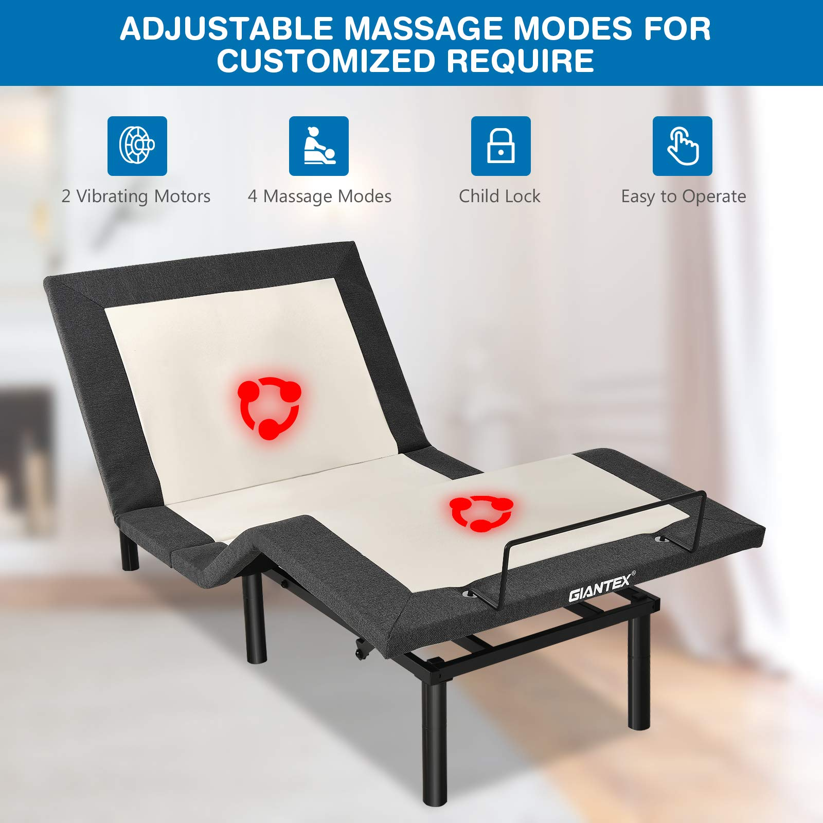 Adjustable Bed Base with Wireless Remote (Twin-XL) / (Queen)