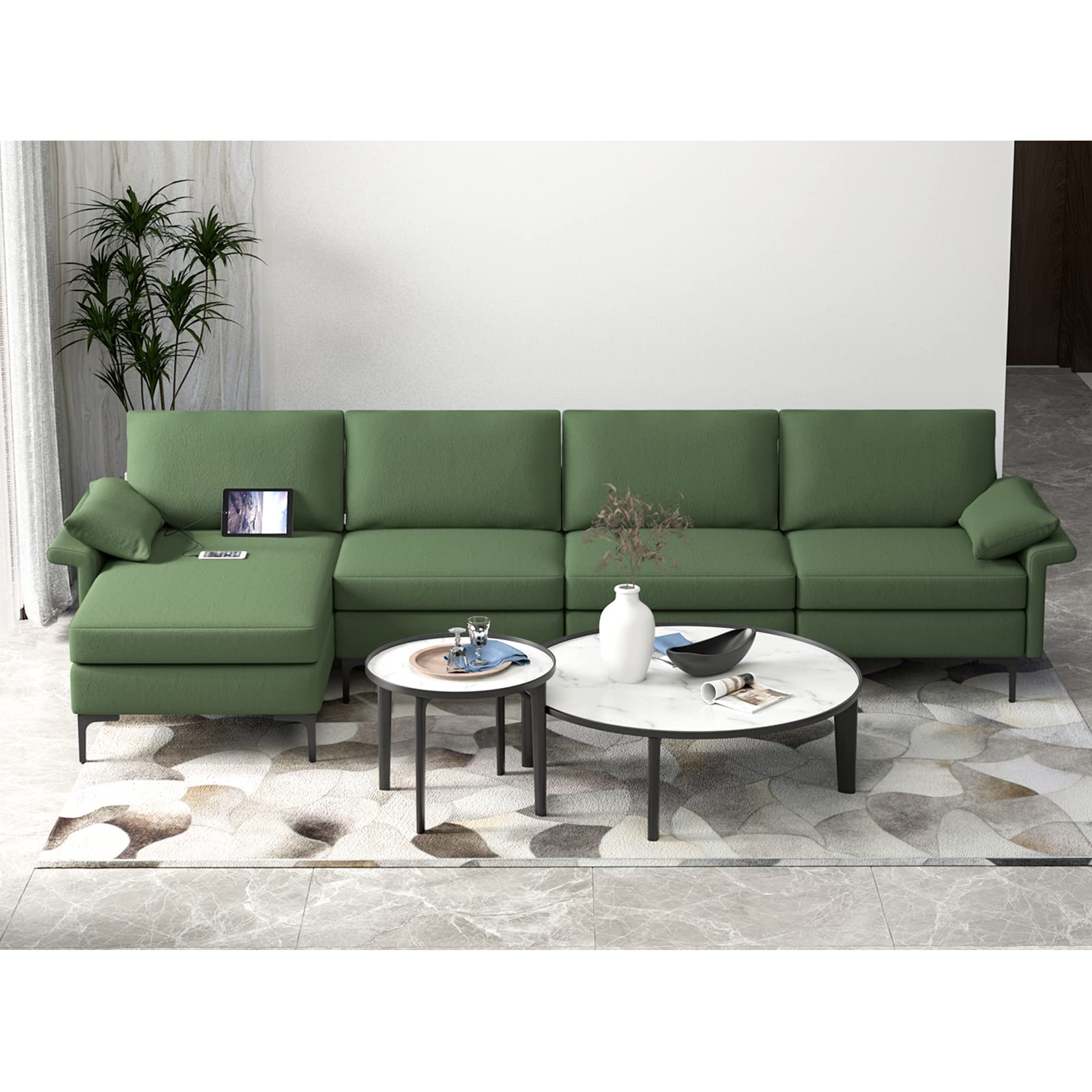 130.5 Inch Extra Large Convertible Sectional Sofa