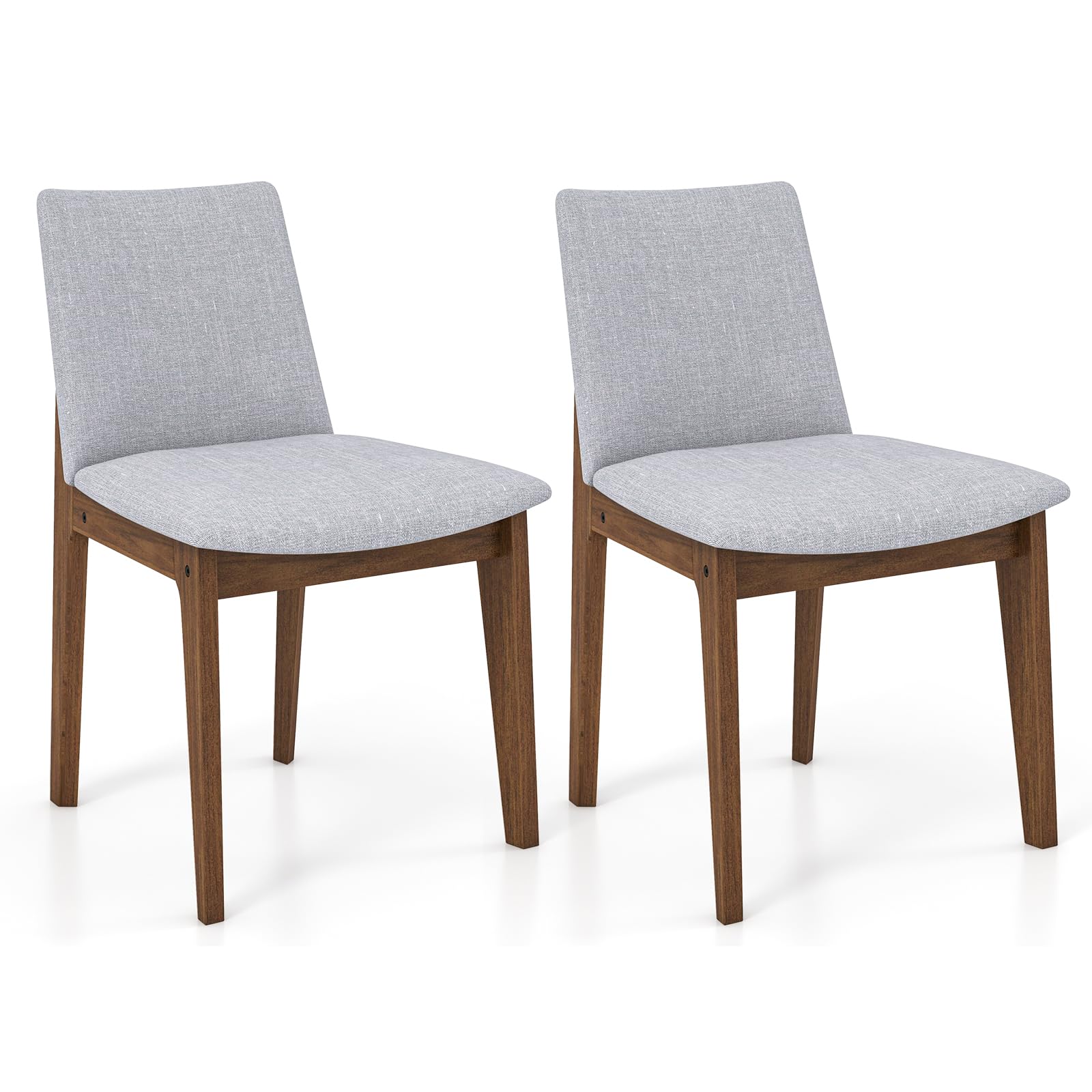 Upholstered Dining Chairs Set of 2/4 with Rubber Wood Frame, Padded Cushions, High Curved Back