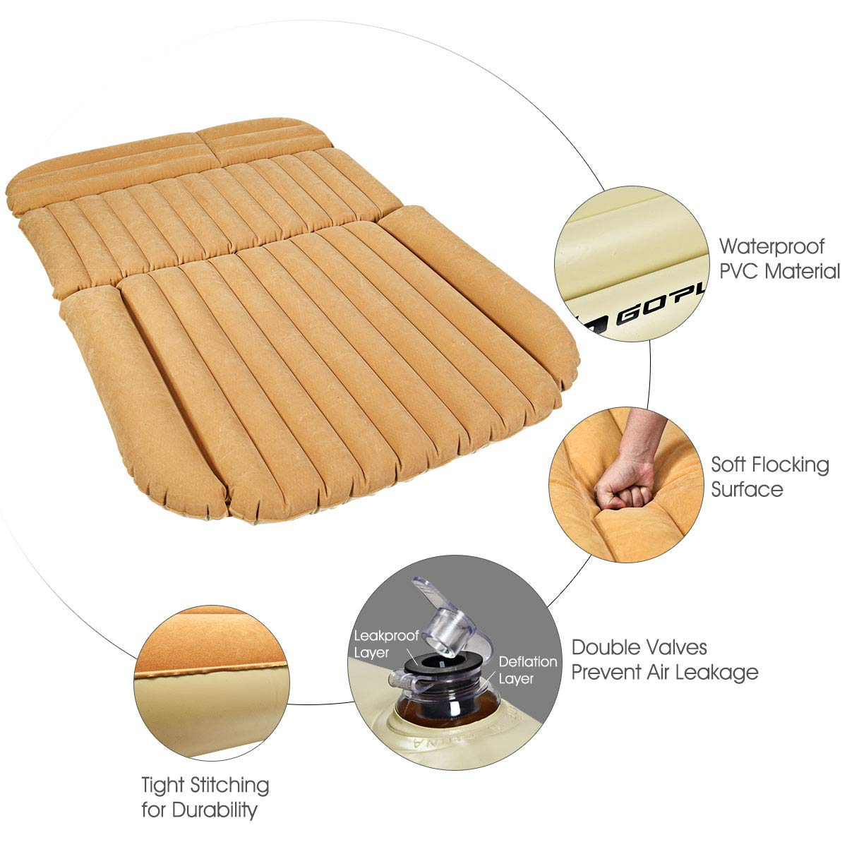 Car Air Mattress Back Seat Inflatable Blow Up Folding Camping Traveling Bed Mattress