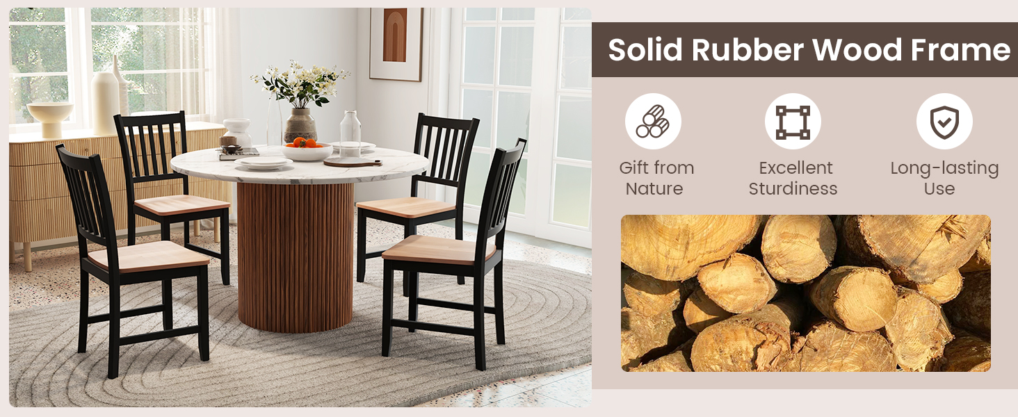 rubber wood dining chairs