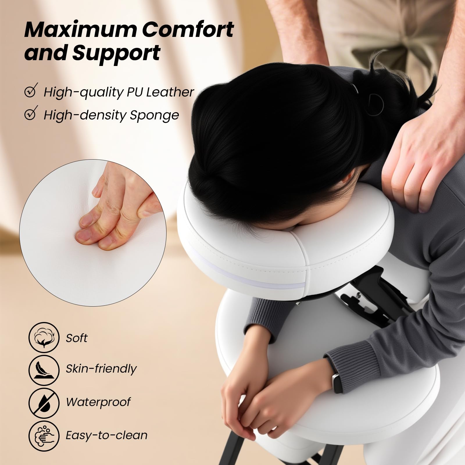 Portable Light Weight Massage Chair, Travel Massage Tattoo Spa Chair w/Carrying Bag