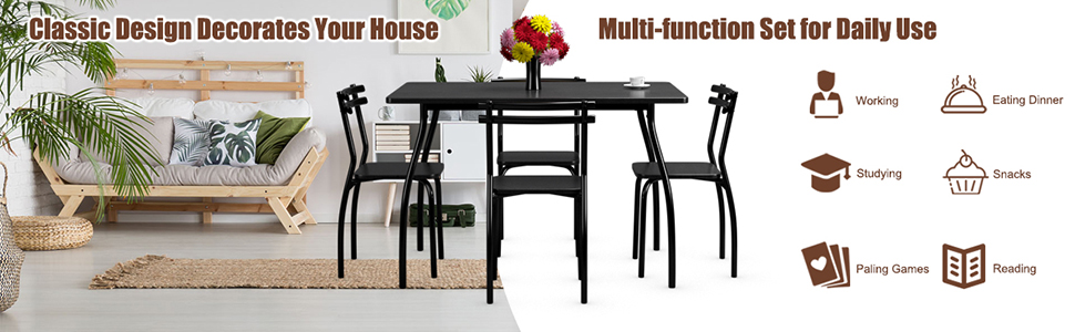 5Pcs Dining Table Set for 4