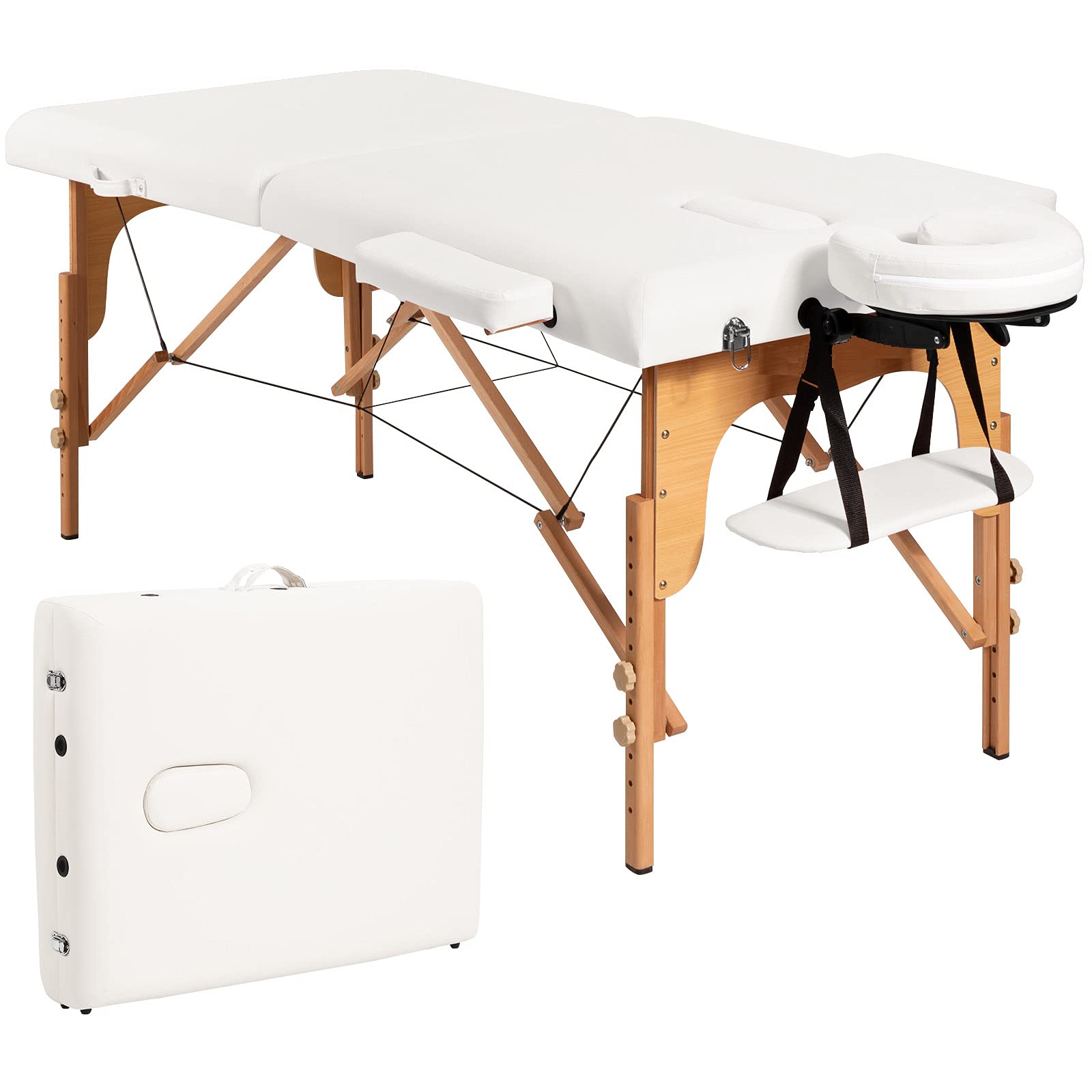 Portable Massage Bed Height Adjustable with Carry Case & Face Cradle