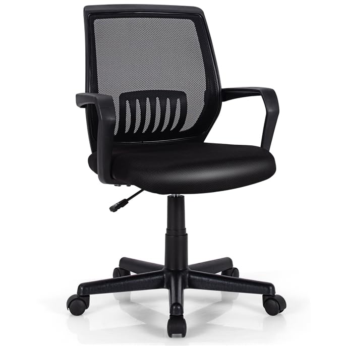 Office Chair, Mesh Desk Chairs with Wheels, Lumbar Support, Waterfall Seat