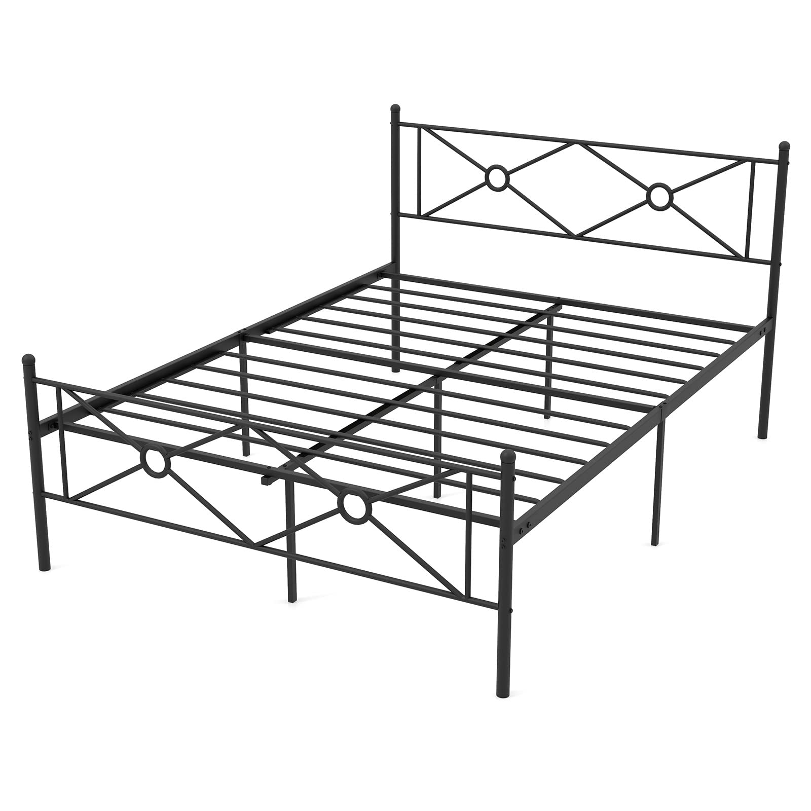 Metal Bed Frame with Headboard & Footboard, Stable Structure