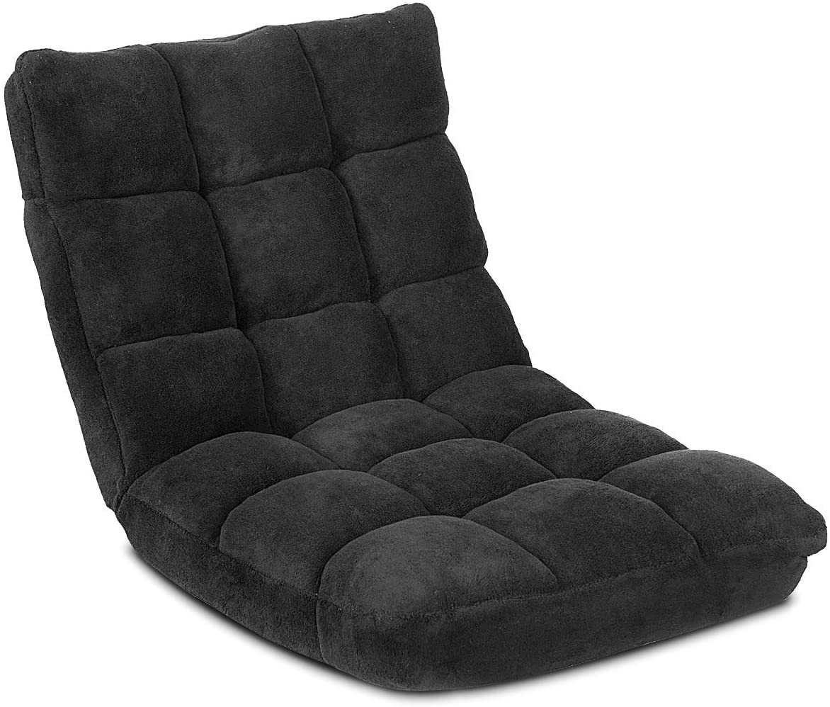 Floor Chair with Back Support, Folding Sofa Chair with 14 Adjustable Position