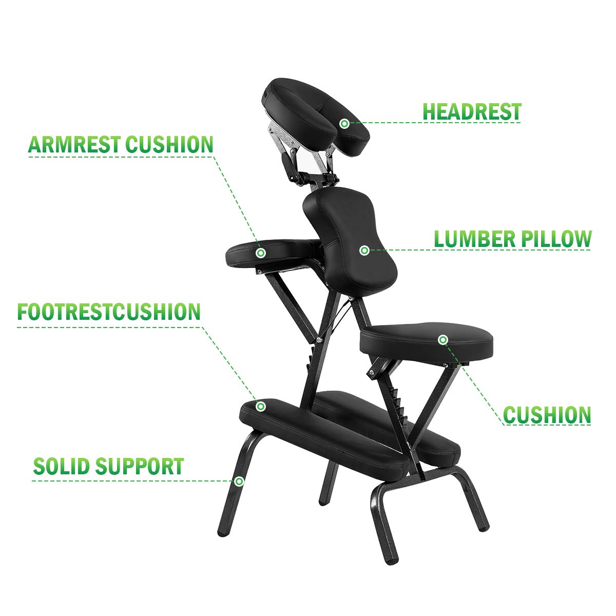 PU leather Portable Massage Chair with Carrying Bag