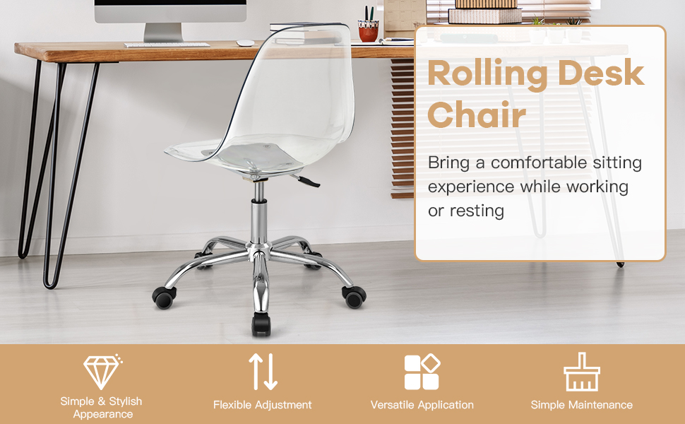 clear desk chair