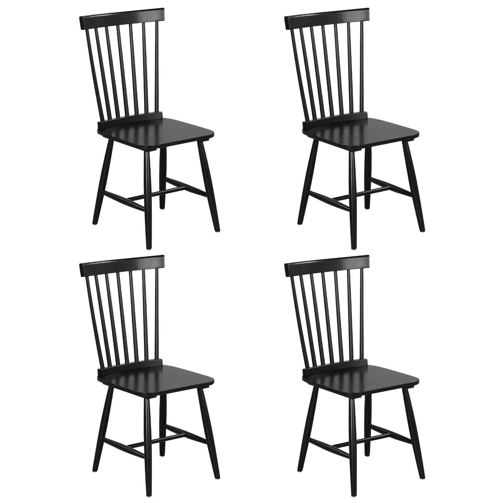 Wood Dining Chairs Set of 2/4, Solid Wood Windsor Dining Chair with Wide Seat