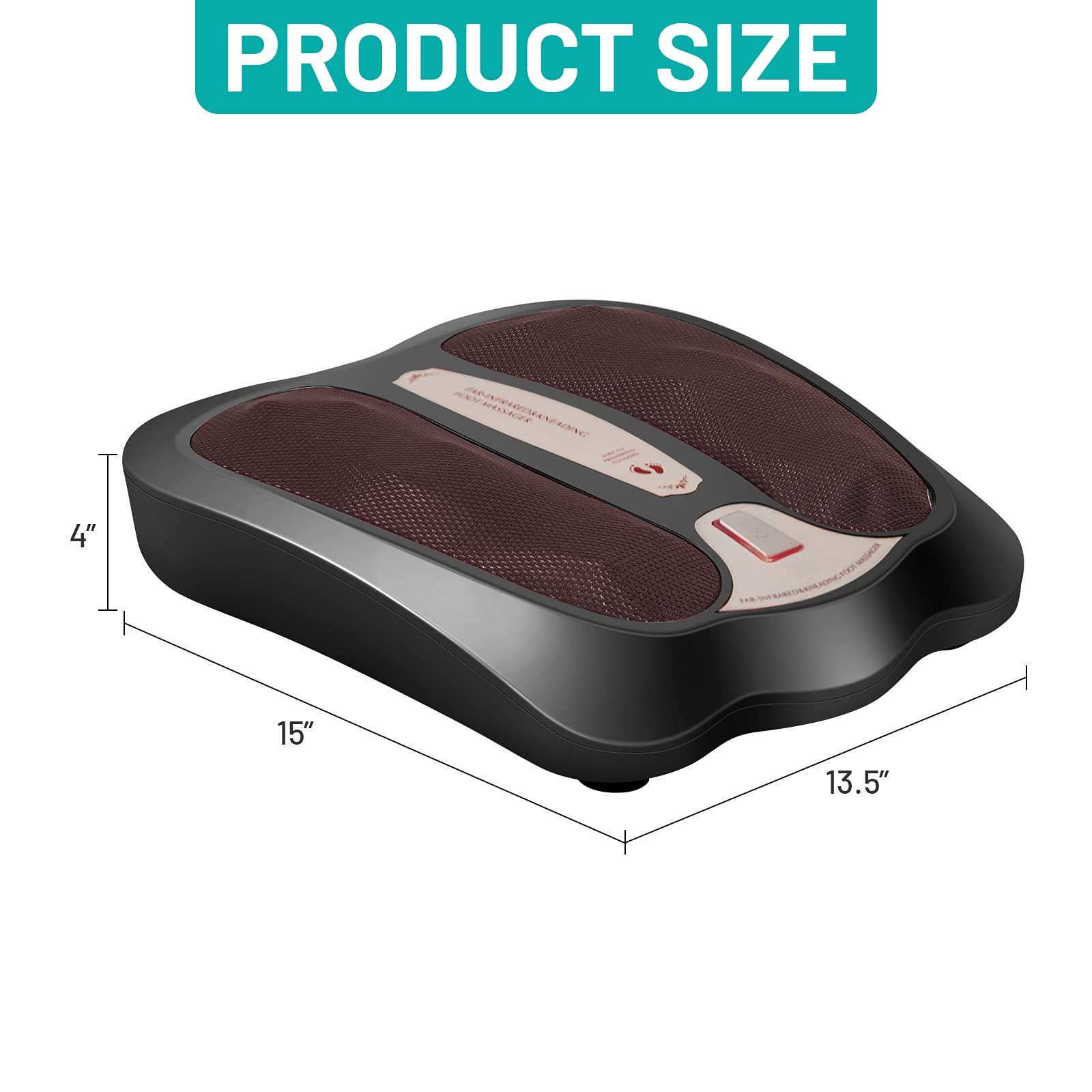 Electric Shiatsu Foot Massager with Soothing Heating & Infrared Lights, 18 Rotating Shiatsu Nodes