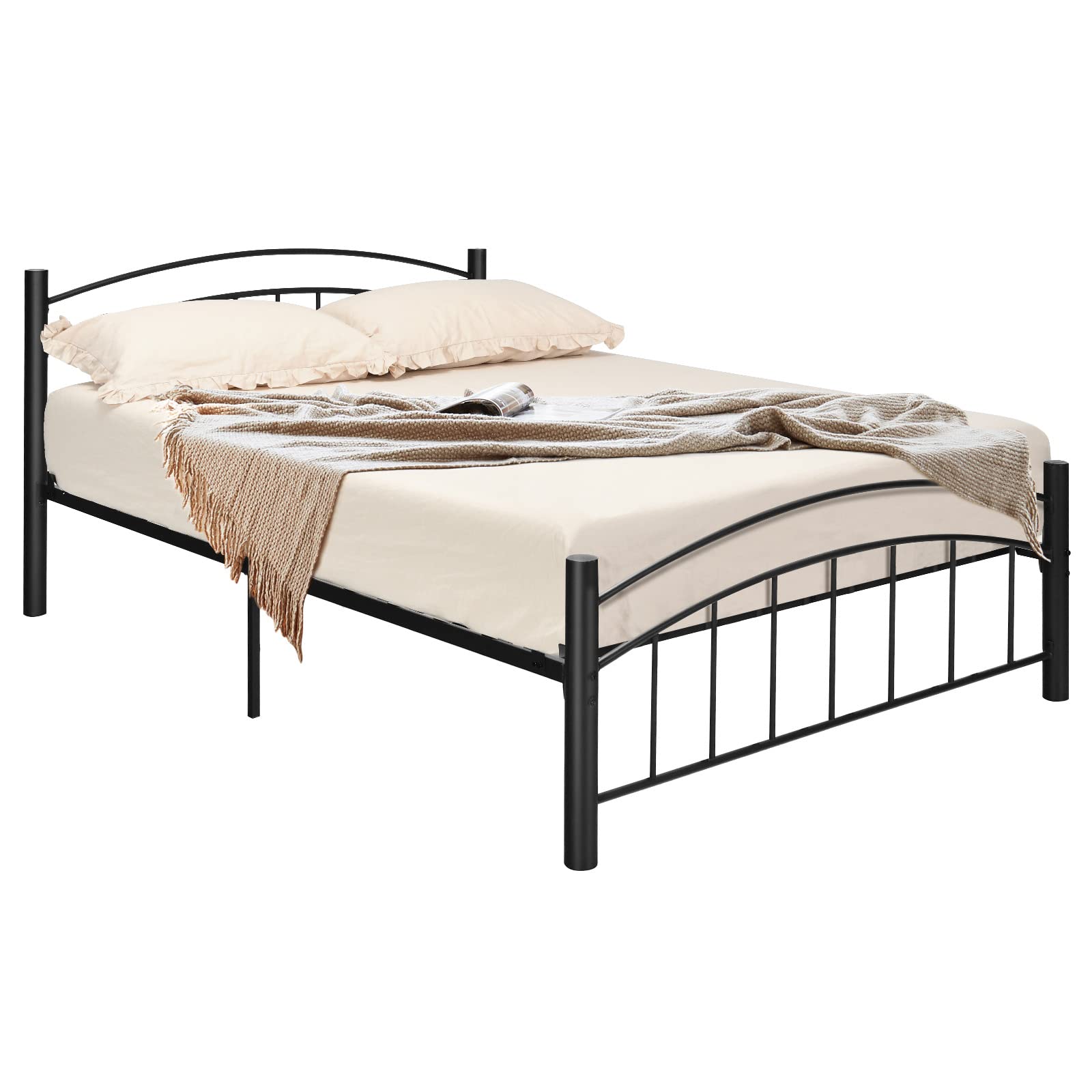 Metal Bed Frame with Headboard and Footboard