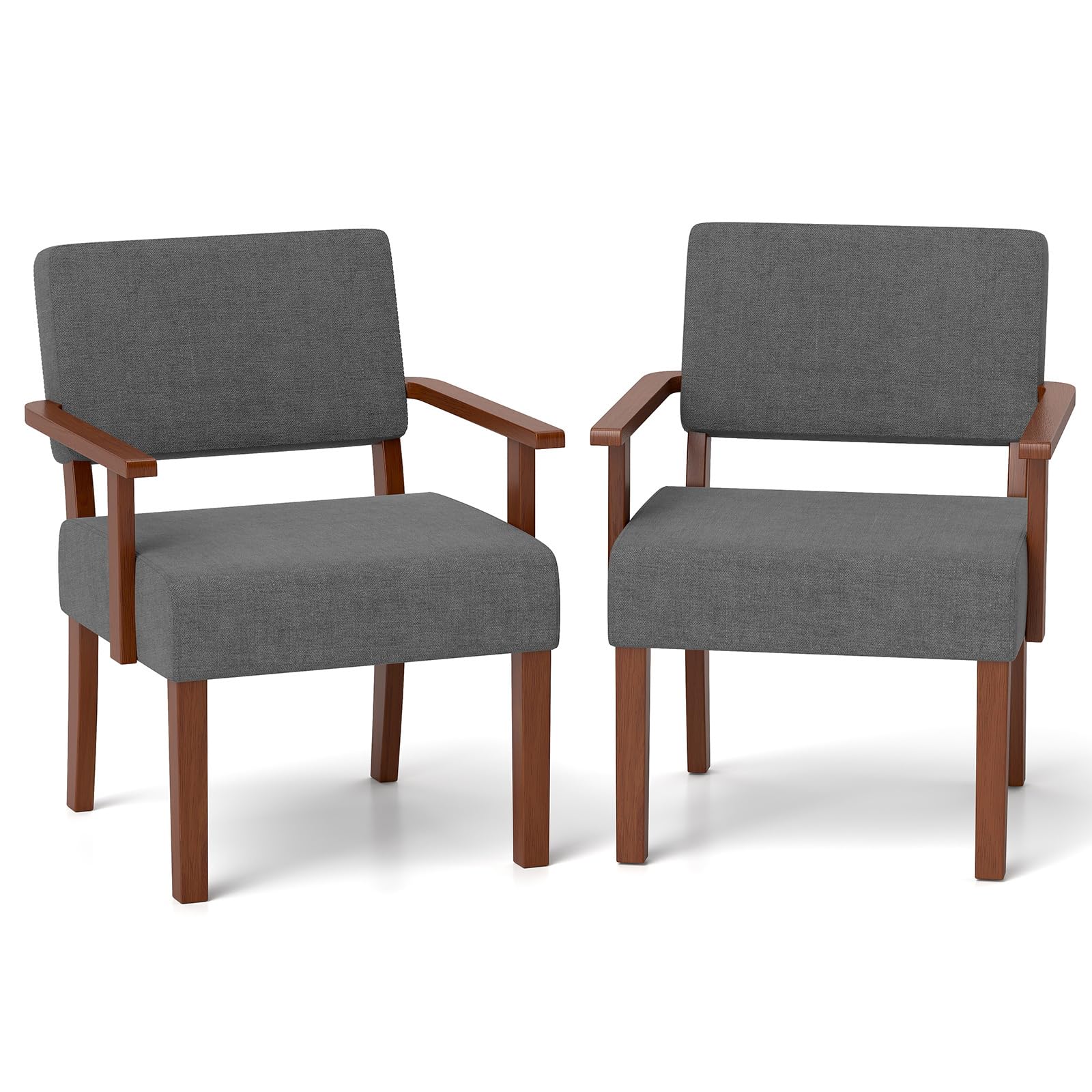 Upholstered Accent Chairs Set of 1/2