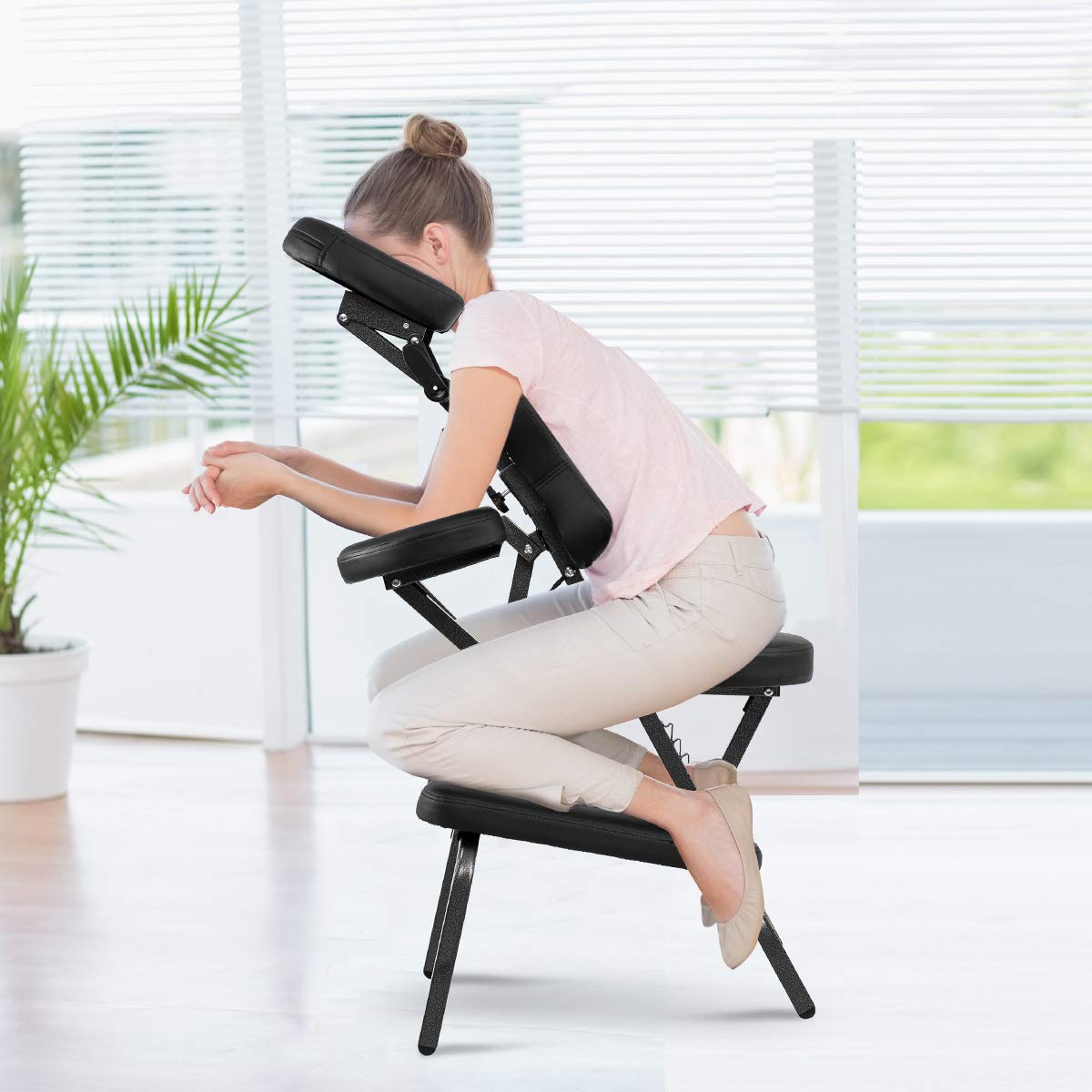 Portable Light Weight Massage Chair, Travel Massage Tattoo Spa Chair w/Carrying Bag