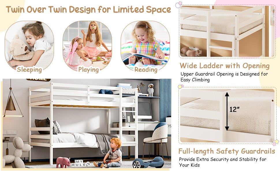 wood bunk bed