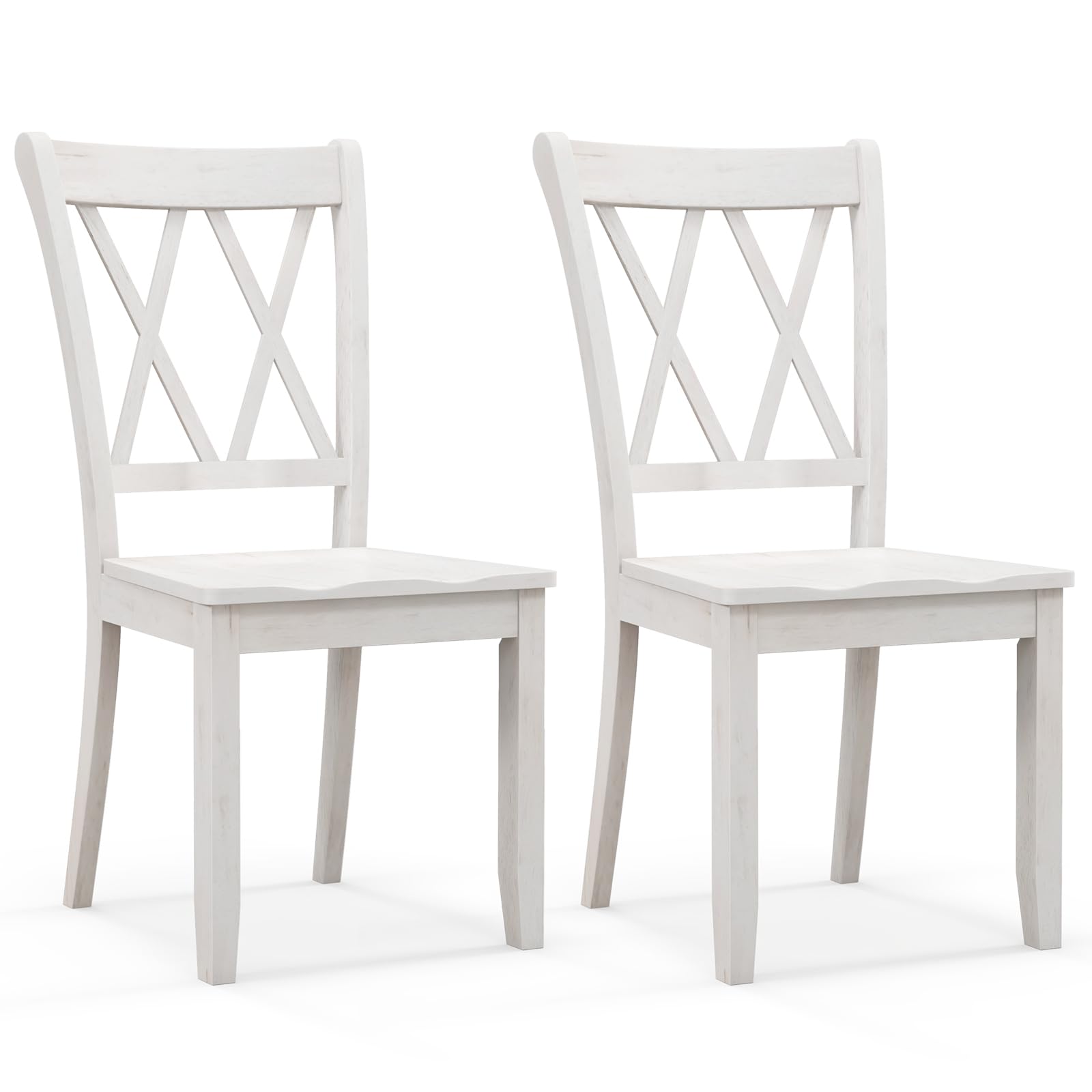 Set of 2/4 Dining Chairs, Rubber Wood Dining Room Chair, Farmhouse Dining Side Chairs