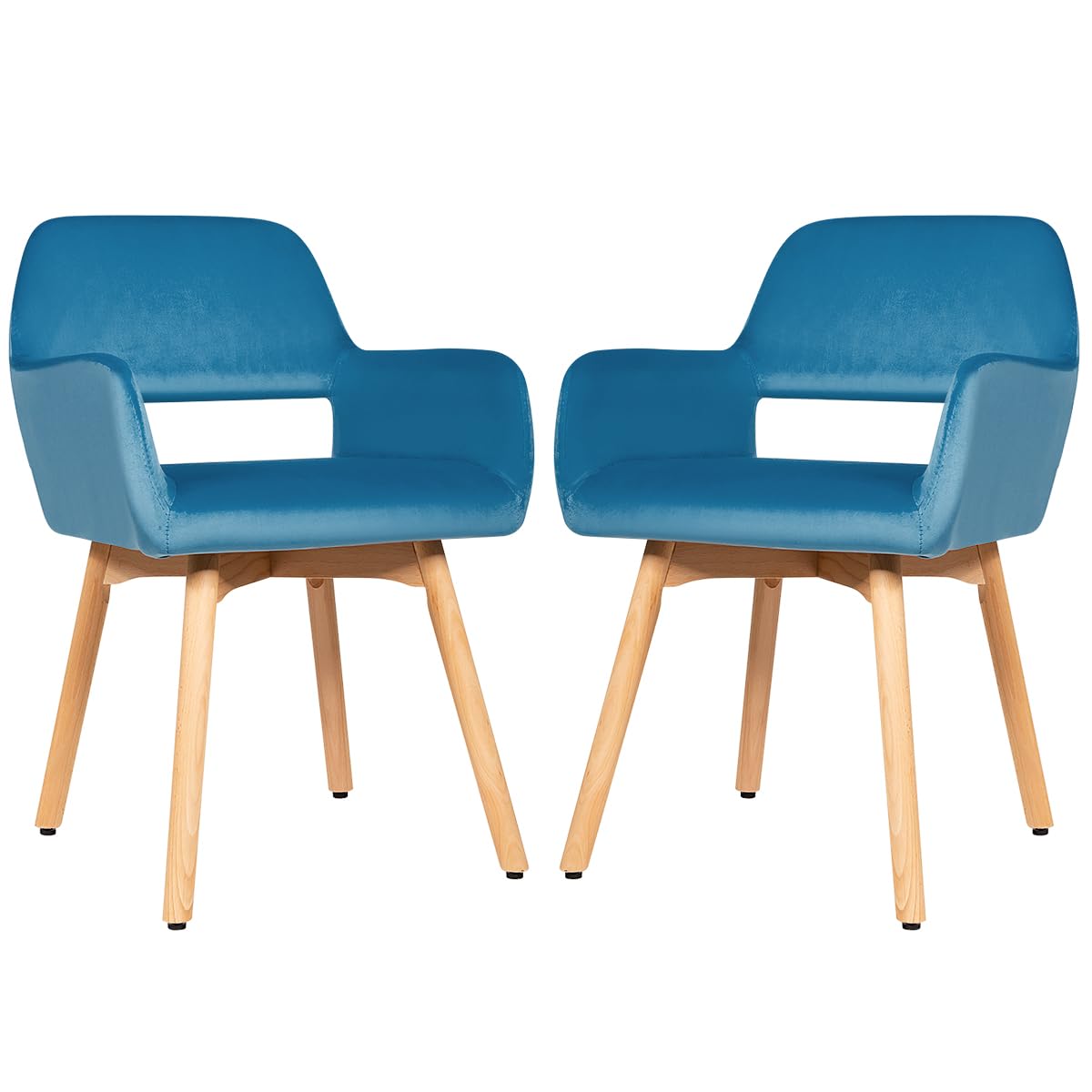 Set of 2/4 Velvet Dining Chairs, Modern Leisure Accent Living Room Chair