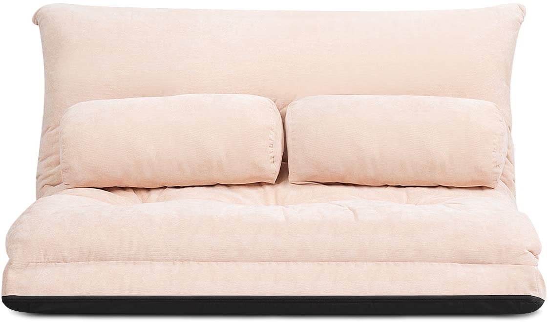 Multi-Functional 6-Position Foldable Lazy Floor Sofa with 2 Pillows