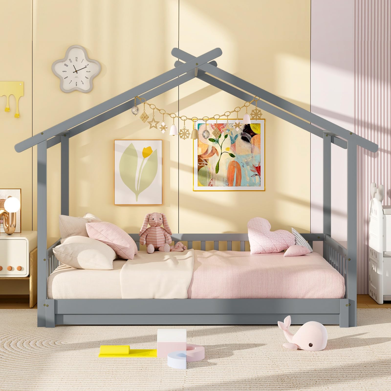 Wood Extendable House Bed