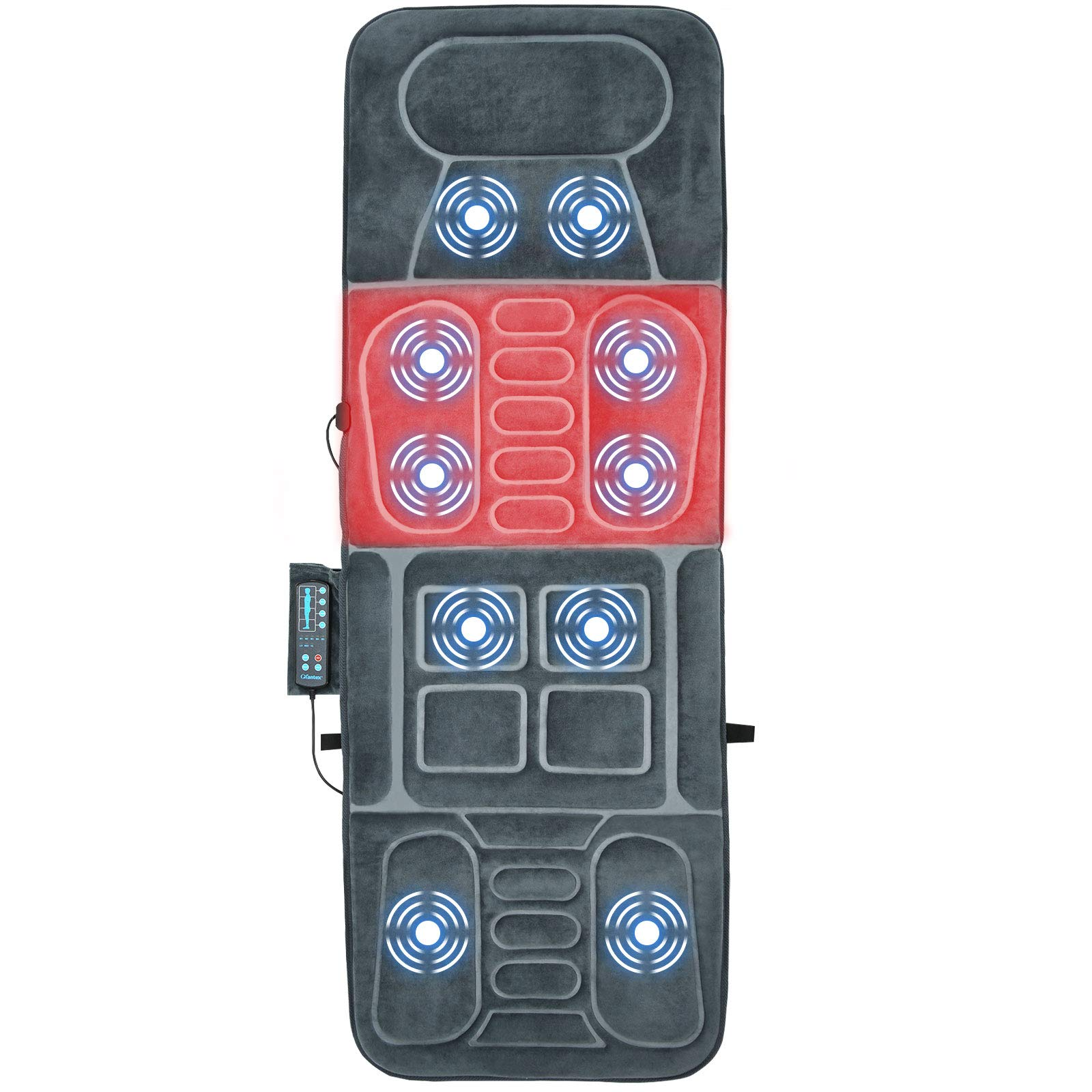 Full Body Massage Mat with Heat, Back Massage Chair Pad with 10 Vibration Motors and Auto Shut Off